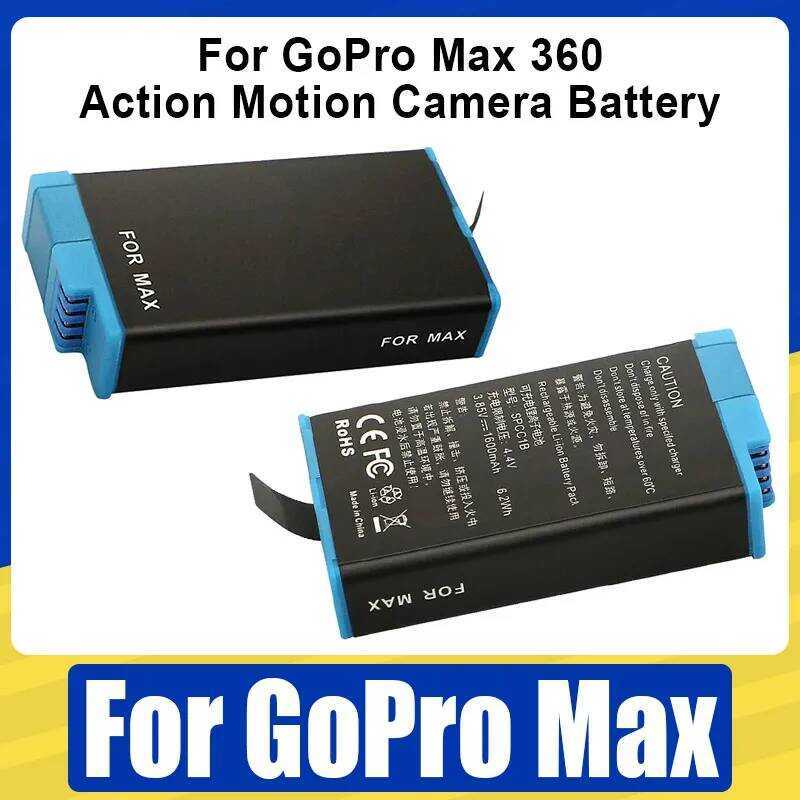 C 1600Mah Battery For Gopro Max Rechargeable Lithium Battery Storage For Gopro Max 360 Action Motio