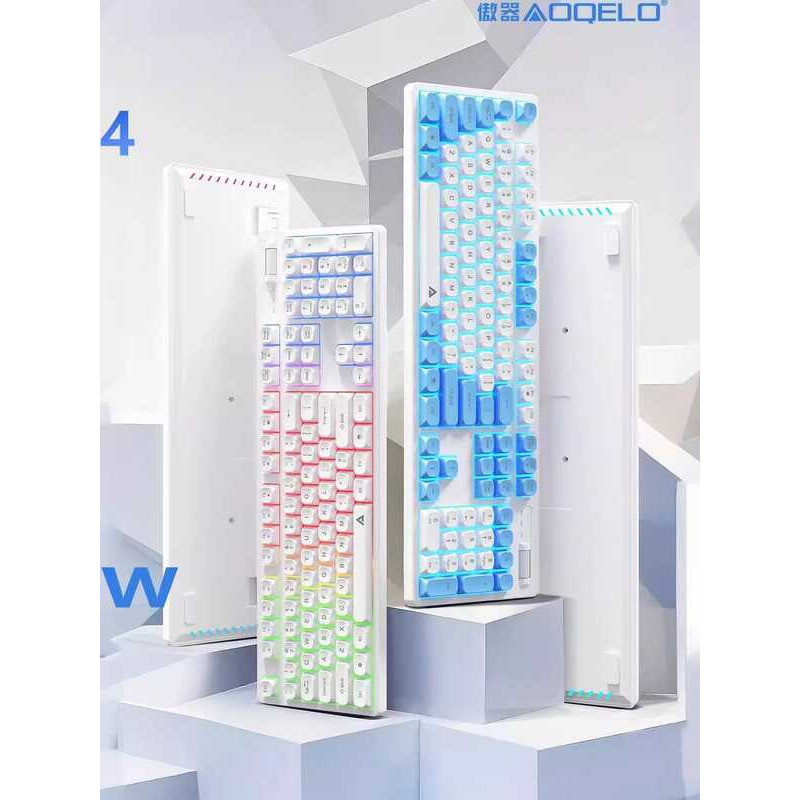AOQELO AOQELO AK104 คีย์บอร์ดเรืองแสงแบบมีสาย คีย์บอร์ดฟิล์ม 104 คีย์ 1MS Latency ต่ําเป็นพิเศษ