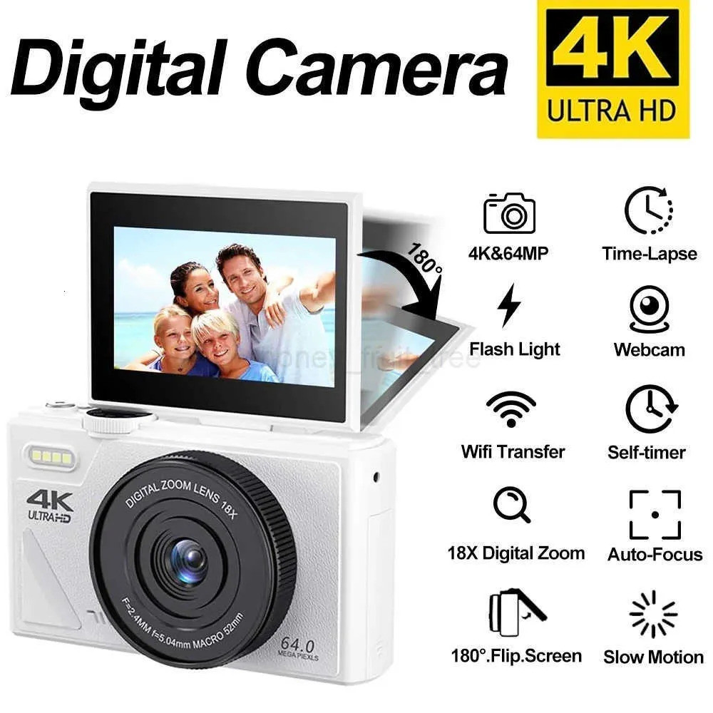 15K 64MP Digital Camera 3.0 Flip Screen WIFI Auto-Focus 18X Digital Zoom Vintage Vlog Video Recorder