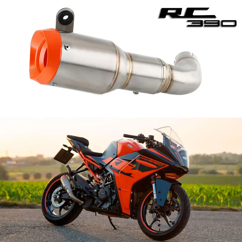 Slip-On Motorcycle Exhaust Muffler with  Link Pipe For KTM RC390 2022-2024  RC 390 exhaust RC390 Mu