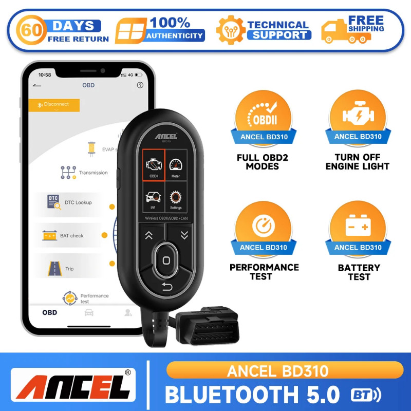 Ancel BD310 OBD2 Automotive Scanner Bluetooth 3 in 1 OBD Gauge Driving On-board Computer Car Diagno