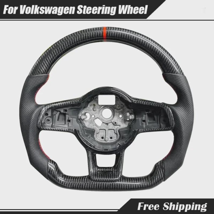 Carbon Fiber Sport Style Steering Wheel Carbon Fiber Button Frame For VW Golf 6 Golf 7 R MK6 MK7 GT