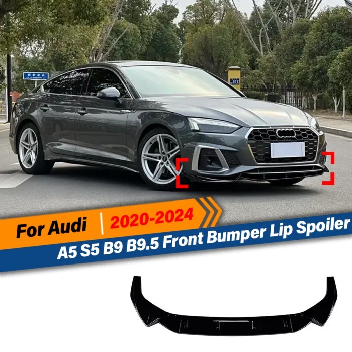 For Audi A5 S5 B9 B9.5 2020 2021 2022 2023 2024 Retrofit A5 8W TFSI TDI S-Line Front Bumper Lip Spo