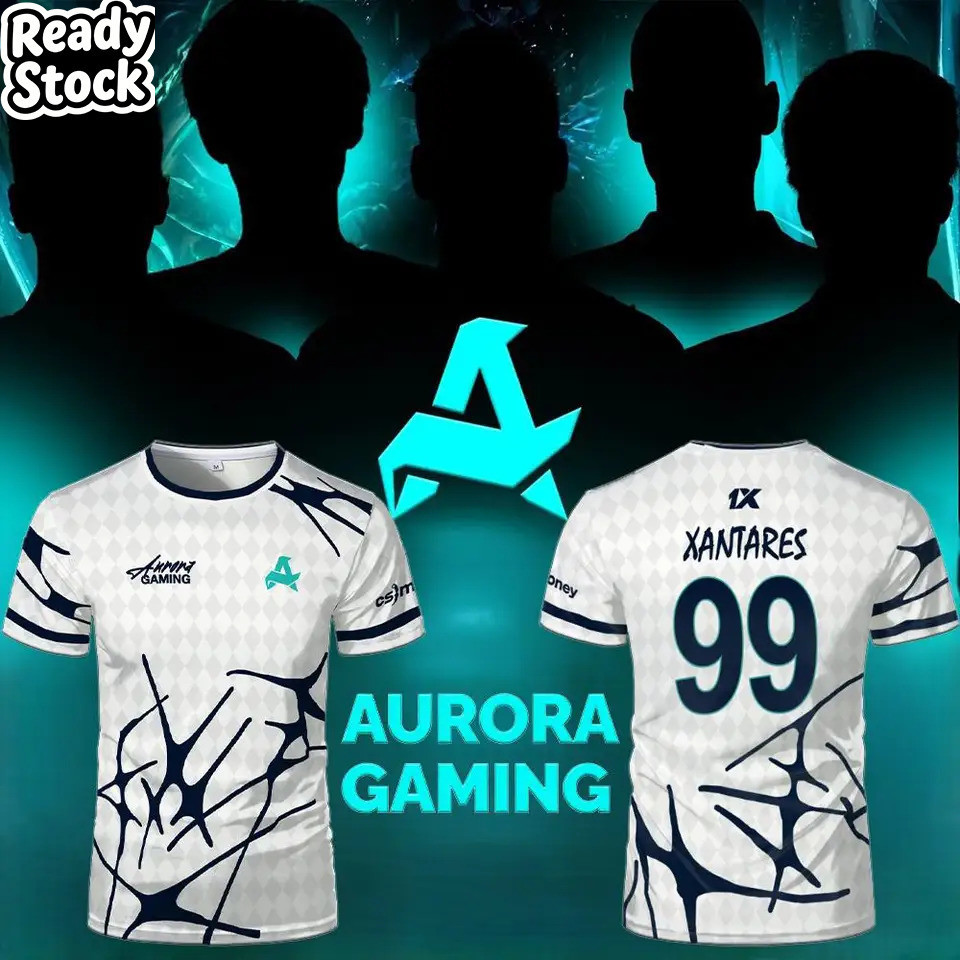 เสื้อยืด Aurora Gaming Esports ของ XANTARES 99 ผู้เล่นระดับโปรใน CS2 Pro League สำหรับผู้ชายและผู้หญ