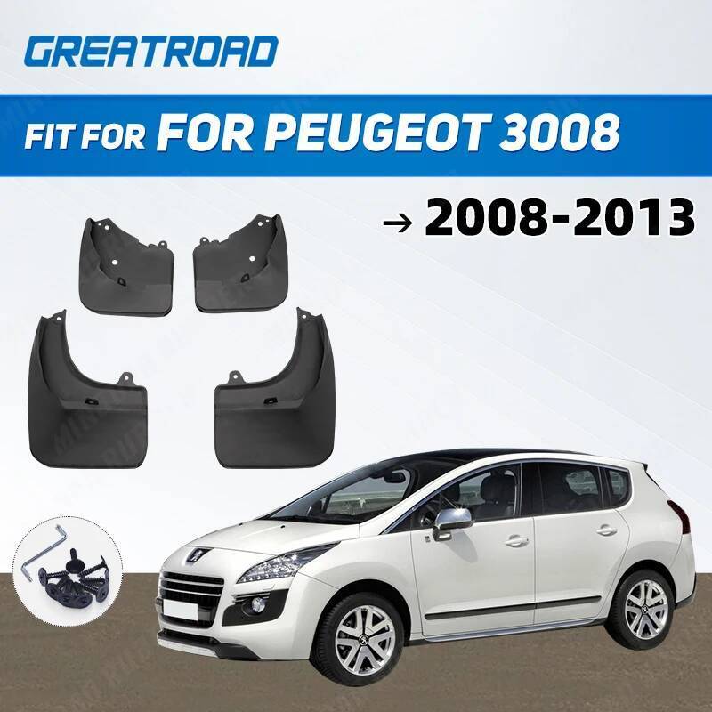 OE สไตล์แม่พิมพ์ Mud Flaps สําหรับ Peugeot 3008 2008 - 2013 Mudflaps Splash Guards Flap Mudguards จั