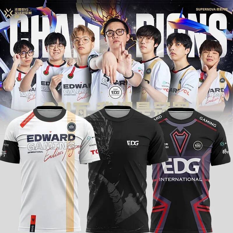 Valorant E-sports Competition EDG Club Uniform 2024 ใหม่ VCT Training Jersey กีฬาแขนสั้นเสื้อยืดปรับแต่ง ID
