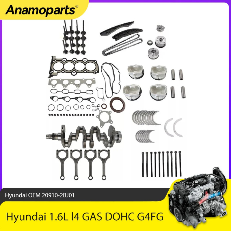 Engine Overhaul Rebuild & Crankshaft & Con Rods Kit Fit 1.6 L G4FG For Hyundai Accent Veloster Kia