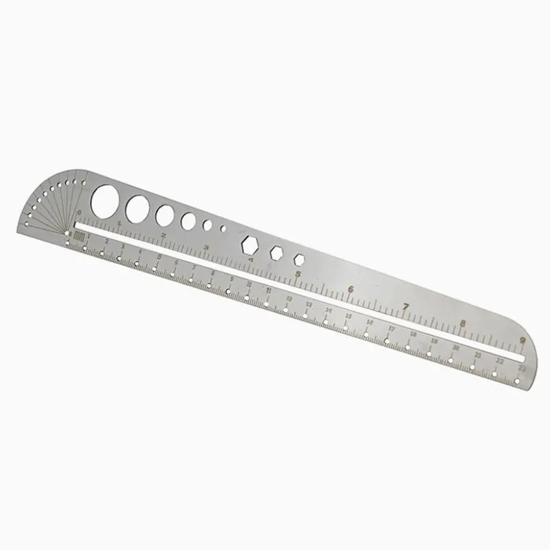 DIY Handmade Leathercraft Tools Multi-Function Ruler Drawing Mark Pattern Line Curve Measurement He