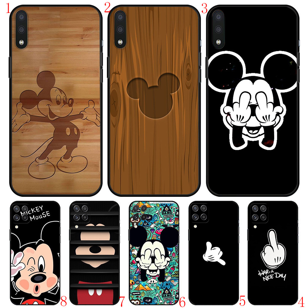 Samsung A22 A55 A56 J4 J6 J8 2018 J4 J5 J6 J7 Prime Plus Core V1 สัตว์ Mickey Mouse เคสโทรศัพท์สีดํา