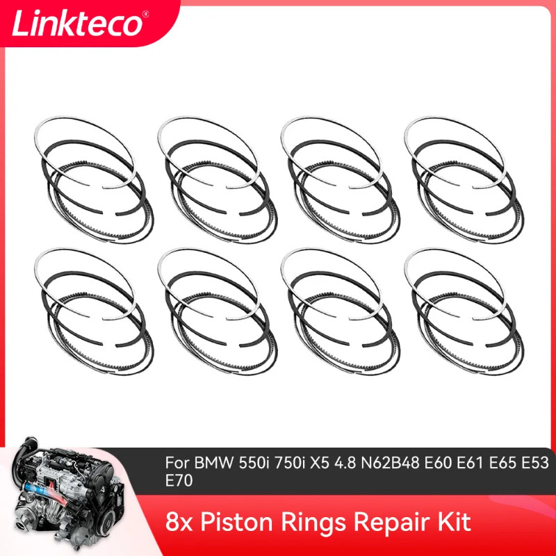 Demier 8 x Piston Rings Repair Kit For BMW 550i 750i X5 4.8 N62B48 E60 E61 E65 E53 E70