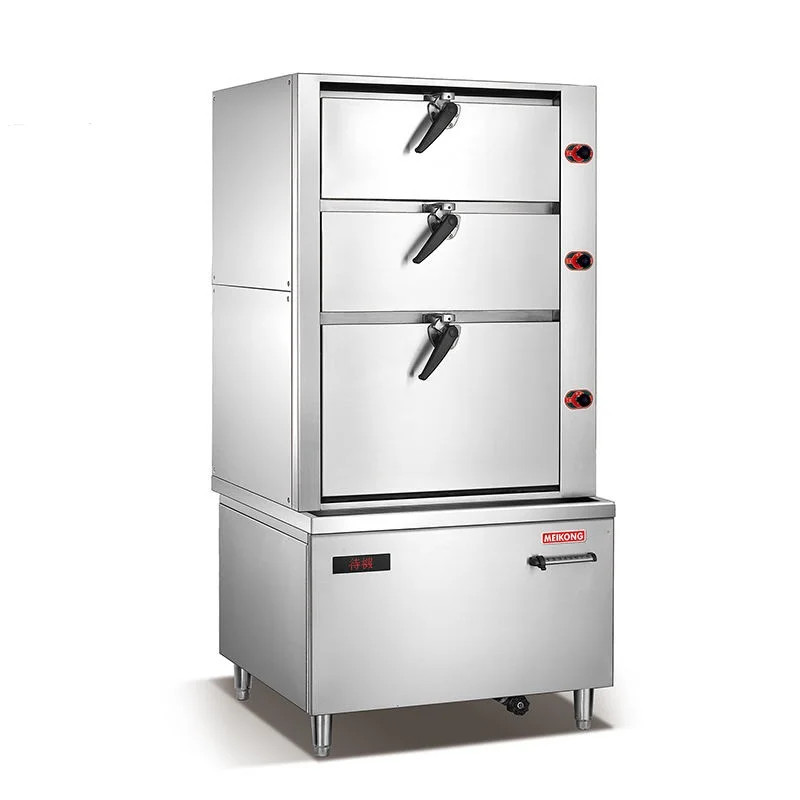 Commercial Seafood Steamed Cabinet 3 Deck Induction Seafood Steamer for Steaming Rice Fish Vegetabl