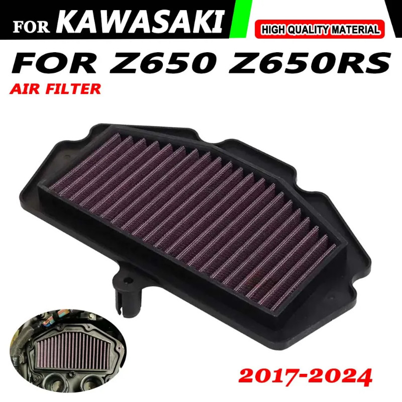 Motorcycle Air Filter Cleaner For Kawasaki Z650 2017 - 2024 ER650 Z 650 RS Z 650RS Z650RS 2022 2023