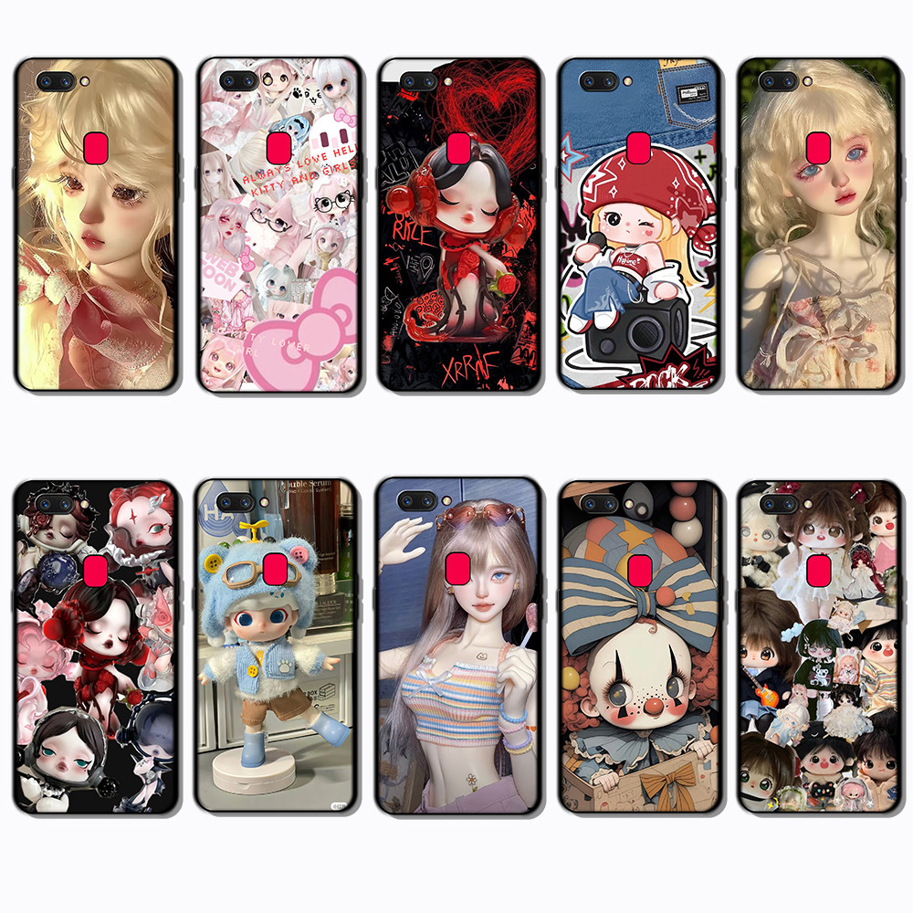 สําหรับ OPPO A1 A1K A3S A5 A5S A7 A8 A9 A11 J12 BJD สีดําขอบเคสโทรศัพท์ TPU | แสดงความสวยของโทรศัพท์