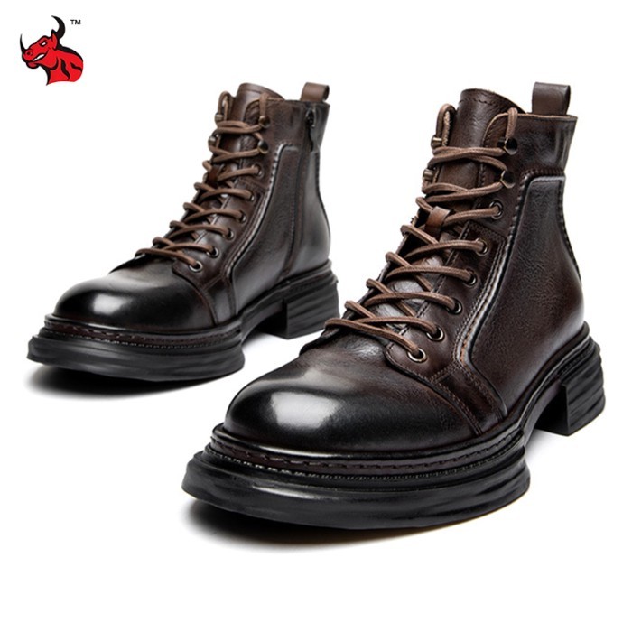 Motorcycle Boots Genuine Leather Motocross Ankle Boots High Quality Motorbike Boots Botas Para Moto