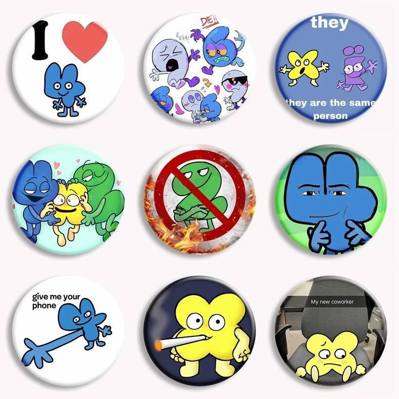 31 สไตล์ตลก Bfb X และ Four Creative ปุ่ม Pin ตลก Lollipop 4X Firey Lollipop Fanart Meme เข็มกลัด Bad