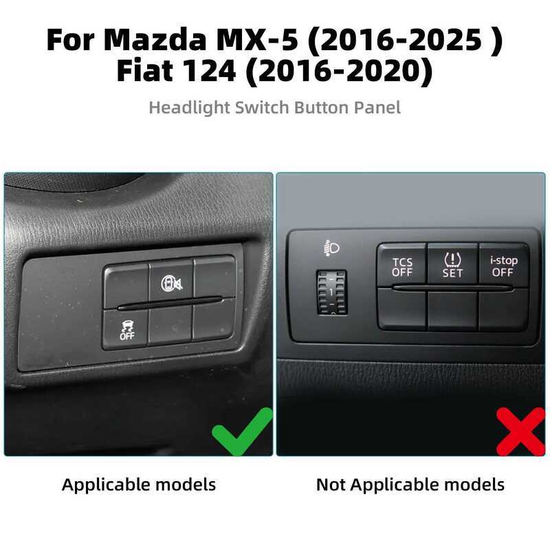 ▥ สติกเกอร์คาร์บอนไฟเบอร์แท้สำหรับ Mazda Mx-5 Mx5 Miata Roadster ND Nd2 Mk4 2015-2025/Fiat 124