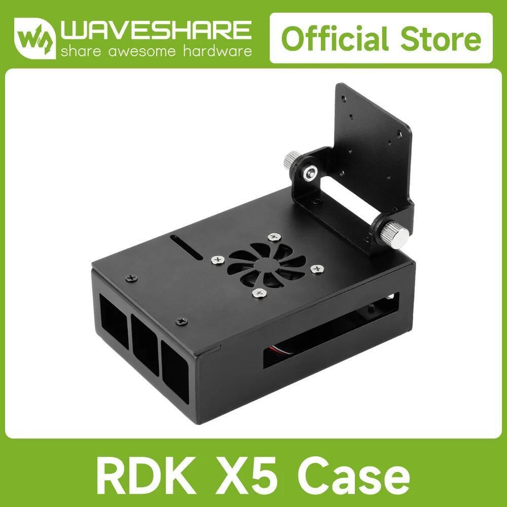 เคสระบายความร้อนอลูมิเนียม Waveshare สําหรับ RDK X5, พร้อมฮีทซิงค์และพัดลมระบายความร้อน, พร้อมตัวยึด