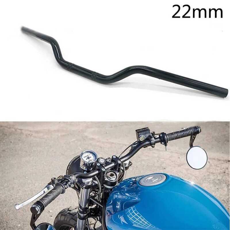 C Black Universal 7/8" 22Mm Motorcycle Bike Tracker Style Bar Handlebar Cafe Racer Old School For H