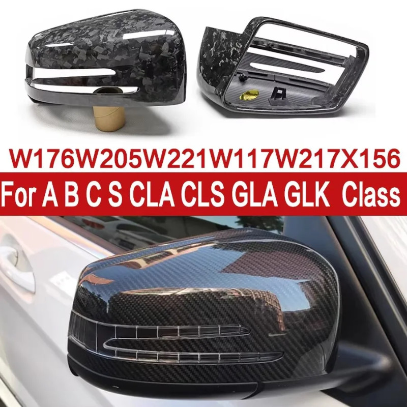 For Mercedes Benz CLS GLA GLK S Class W218 W212 CLS350 Upgrade Shells Rearview Cap Dry Carbon fiber