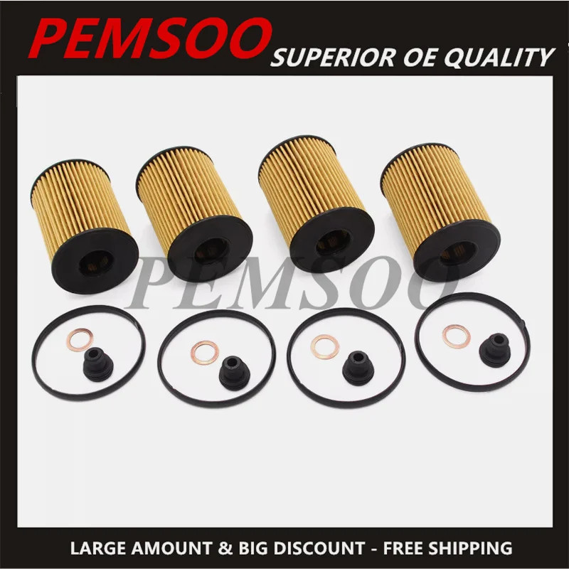 New 4pcs/set Engine Oil Filter Kit for Hyundai Sonata Tucson Santa Fe KIA 2.5L 26350-2S000 263502S0