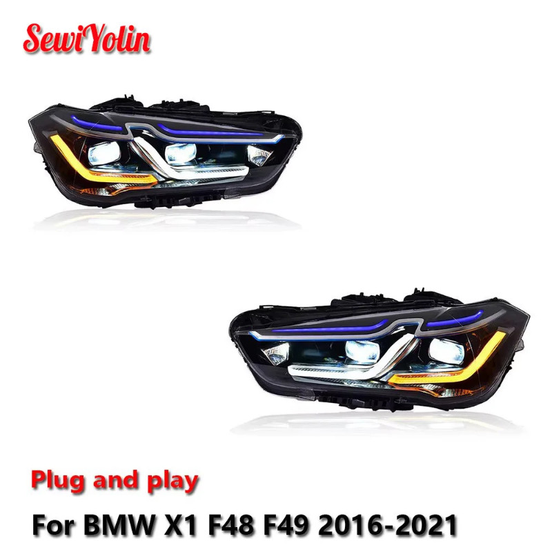 Car LED Headlight Light Assemblies For BMW X1 F48 F49 2016-2021 Auto Fog DRL Brake Turn Signal Lamp