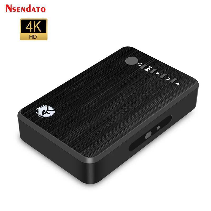 แบบพกพา HD Media Player Muitimedia 4K Ultra H.265 HDD Video Media Player พร้อม VGA SD สําหรับ U Disk