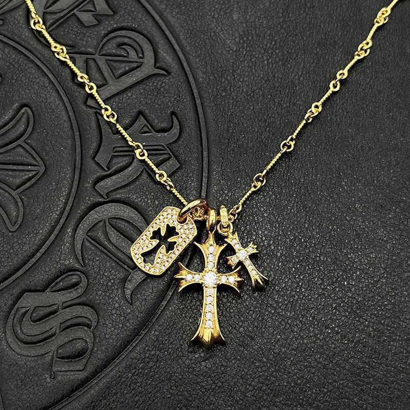 สร้อยคอมากกว่าหนึ่งชิ้น พร้อมเพชรแท้ สร้อยคอเงินชุบทอง 22K เครื่องประดับแฟชั่น