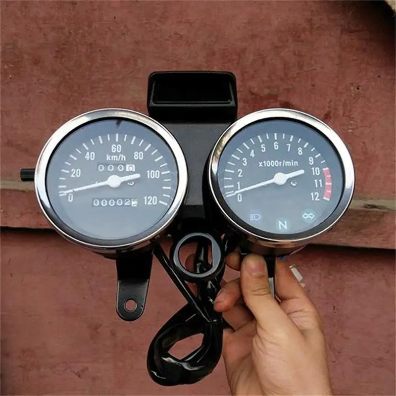 Motorcycle Speedometer Dual Gauge Speedometer Display  Odometer Assembly For Suzuki GN125 GN 125 12