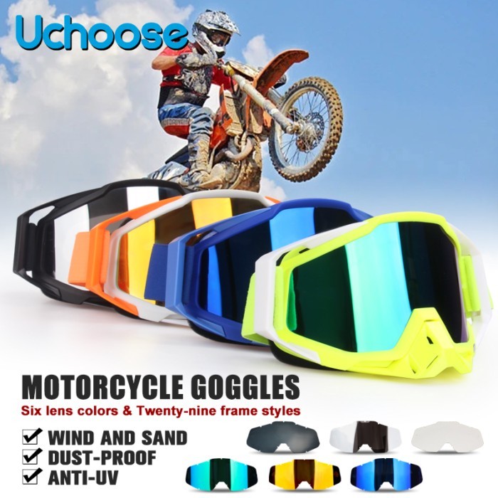 Uchoose New Protective Glasses Motorcycle Outdoor Sports Windproof Dustproof Eye Glasses Ski Snowbo