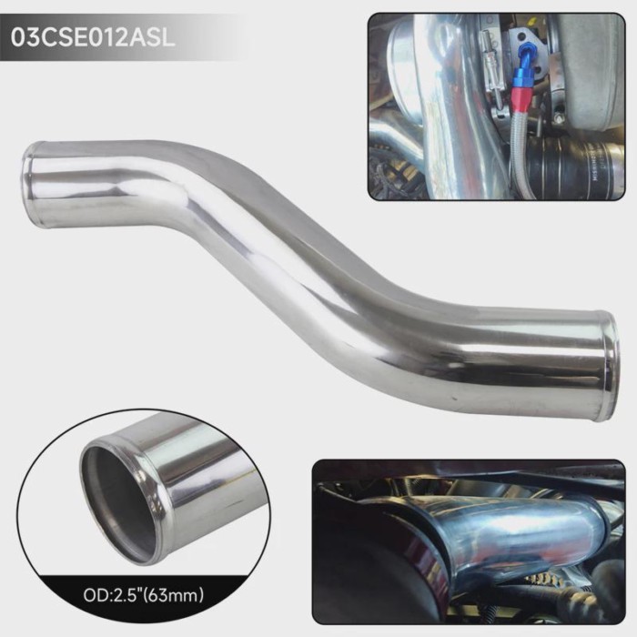 Aluminum Z / S Shape 40 Deg Universal Intercooler Intake Pipe Piping Tube hose 57-63mm /2.25-2.5" i