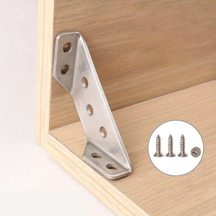 15 pcs Brackets Corner Bracket,Stainless Steel Corner Brace- Shelf Right Angle for Shelf, Wood, Fur