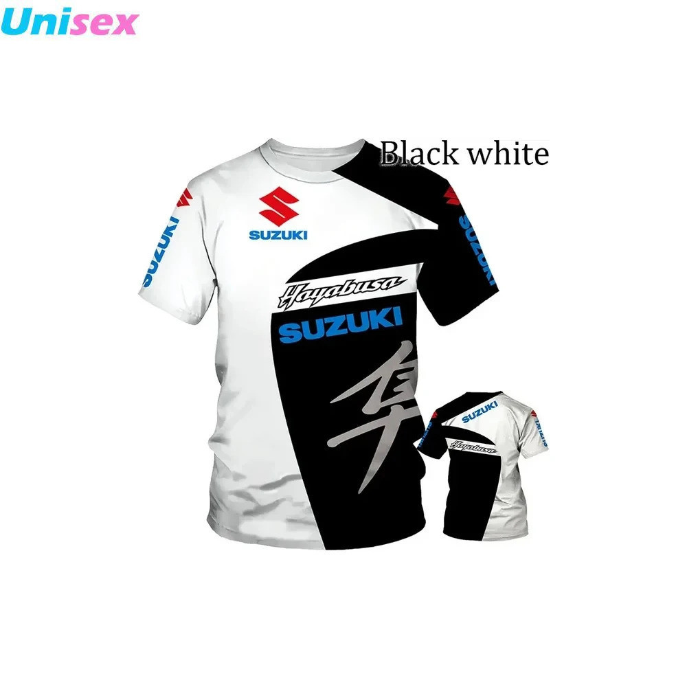 เสื้อยืดแขนสั้น SUZUKI HAYABUSA 2026 ออกแบบลายพิมพ์สีดำและสีขาว สำหรับผู้ที่ชื่นชอบวัฒนธรรมรถจักรยานยนต์