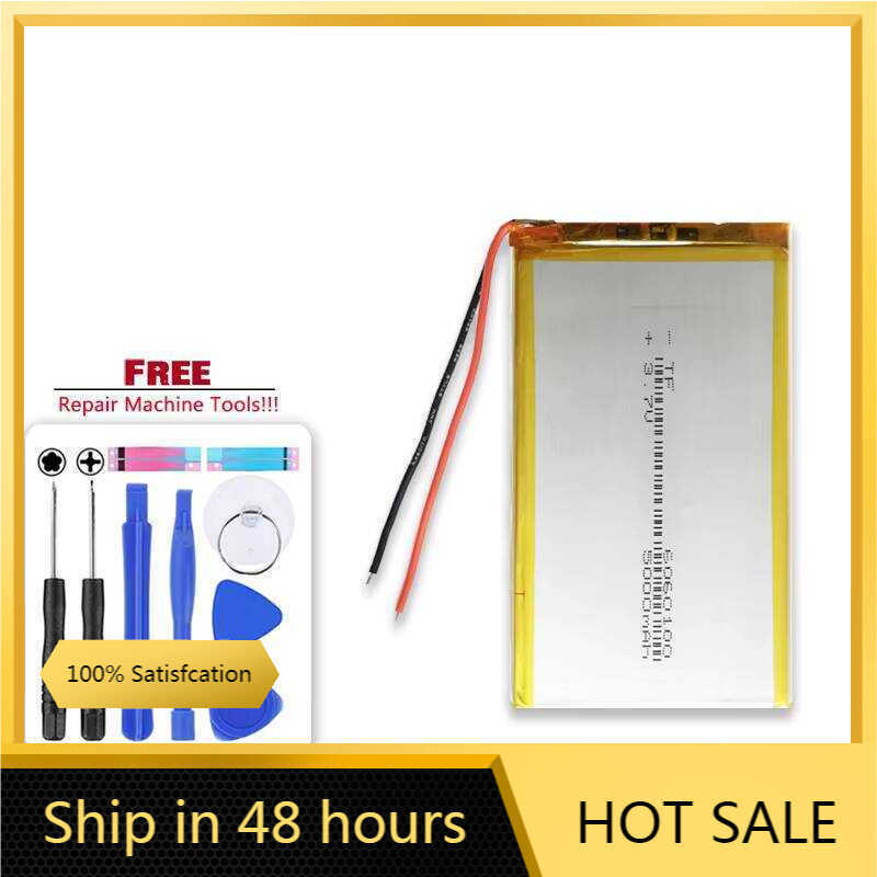 Battery 6060100 5000mAh For Psp Gps Dvd Pad e-Book Tablet PC Power Bank Laptop Mobile