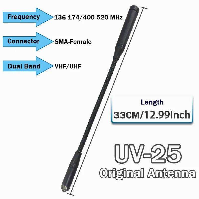 ▥ เสาอากาศ Uv-25 สายห่านคู่ Sma-F / Uhf สำหรับอุปกรณ์ Intercom Uv-25 PRO MAX