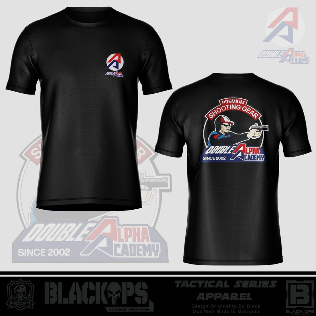 เสื้อ Ipsc D0uble Alpha ดีไซน์สีดํา