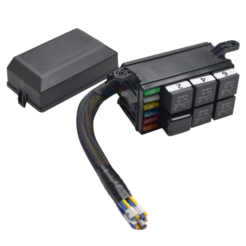Fuse Relay Box Block Universal Relay Block Box for 12V Automotive Waterproof