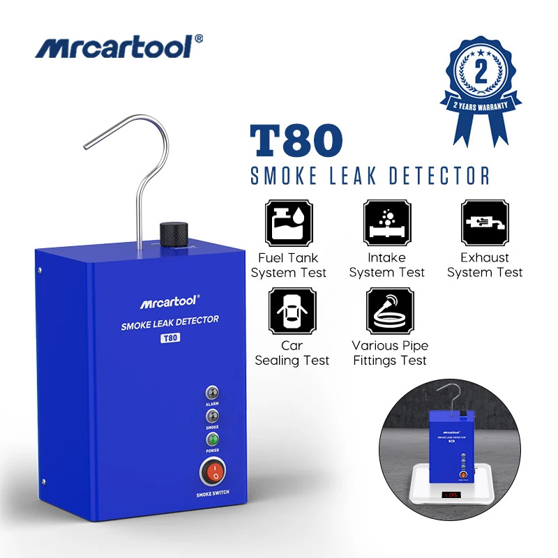 MRCARTOOL T80 Car Smoke Leak Detector with Pump EVAP Pipe Leak Locator Smoke Generator Diagnostic T