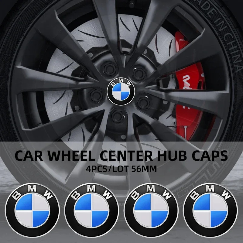 4pcs 56/65mm Car Wheel Center Hub Cap Stickers Styling For BMW M Performance E36 E46 E60 E90 E91 E9