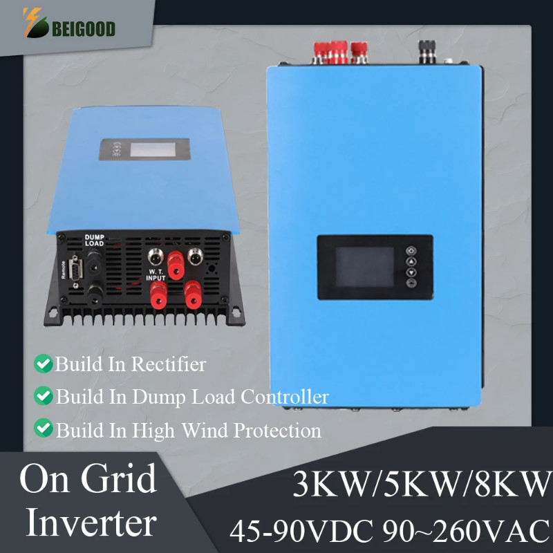 3KW 5KW 8KW Wind On Grid Tie Inverter with Limiter Wind Turbine Generator WIFI Monitor Battery Disc