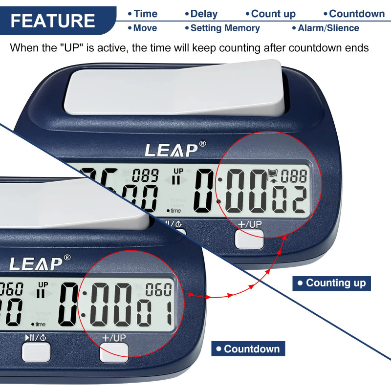 LEAP Chess Clock Digital Chess Timer for Board Games Timer Professional Chess Clock Timer with Time