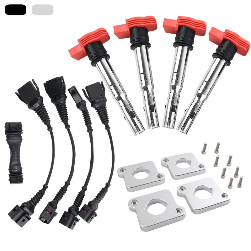 whole Set 2.0T Ignition Coil ICM Harness R8 Coilpack Plates Coil Pack Set For 97-99.5 1.8T B5 A4 Au