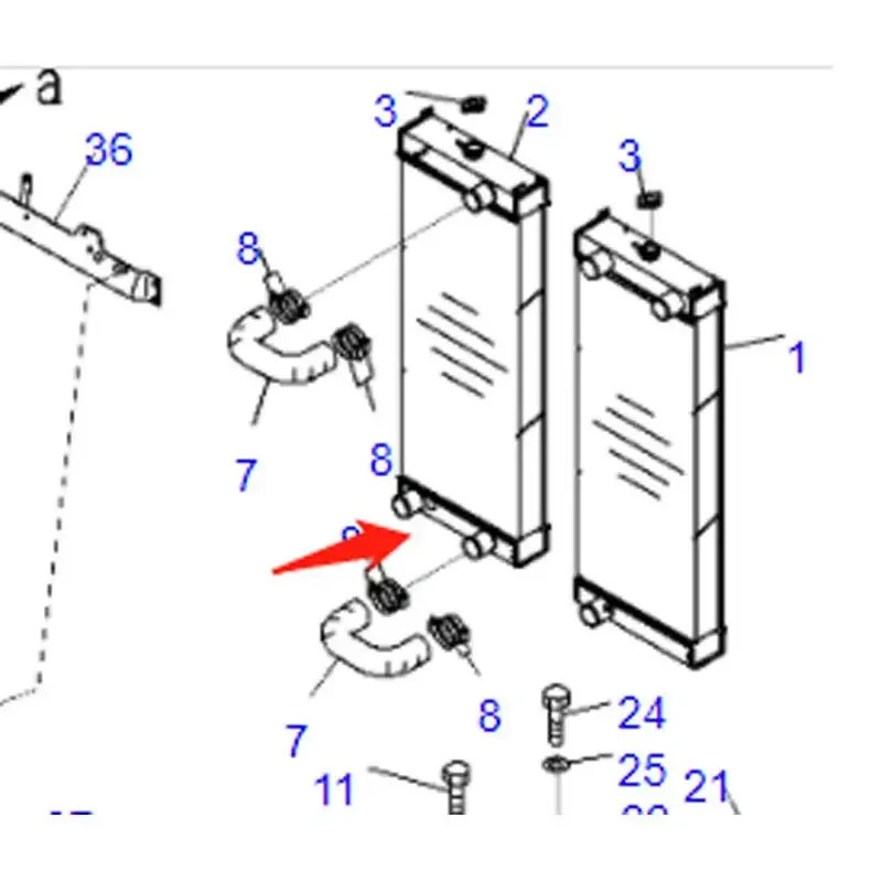 Fits Komatsu WA480-6 WA450-6 WA470-6 Radiator 421-03-44190