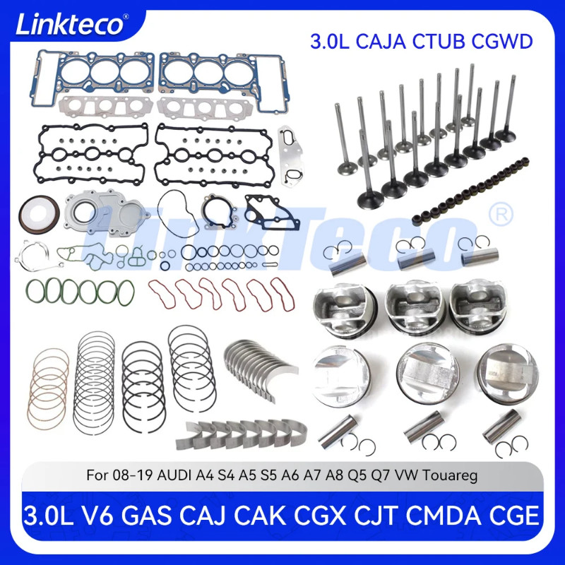 Engine Main Con-Rod Bearing Piston Ring Full Gasket Set For 08-19 AUDI 3.0 T L A4 S4 A5 S5 A6 A7 A8