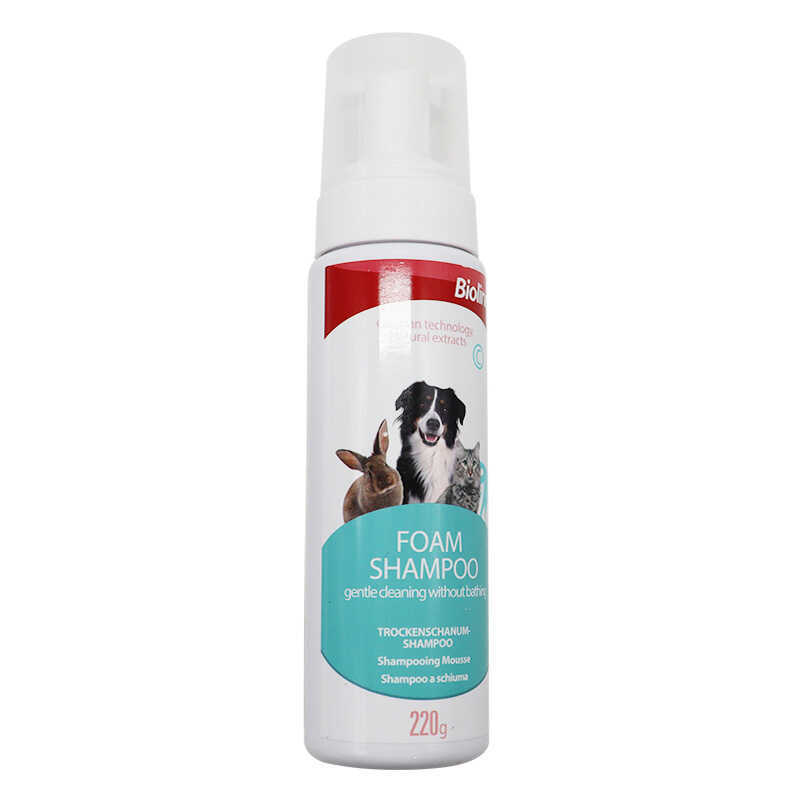 Bioline Bioline Pet Foam แชมพูซักแห้งทําความสะอาดกลางแจ้งสุนัขแมวแชมพู Body Wash 220g