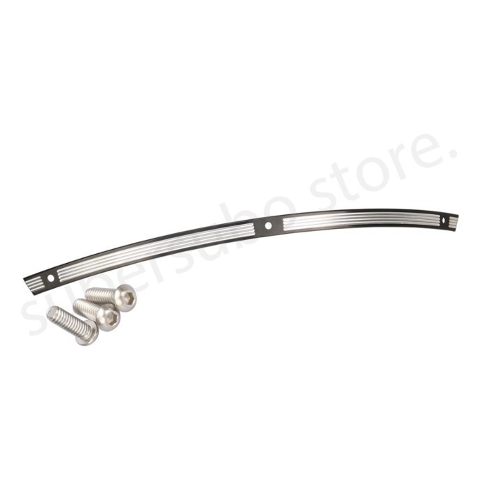 Black CNC cut Slot Track Stainless Steel Windshield Trim For harley FLH Batwing 96-13