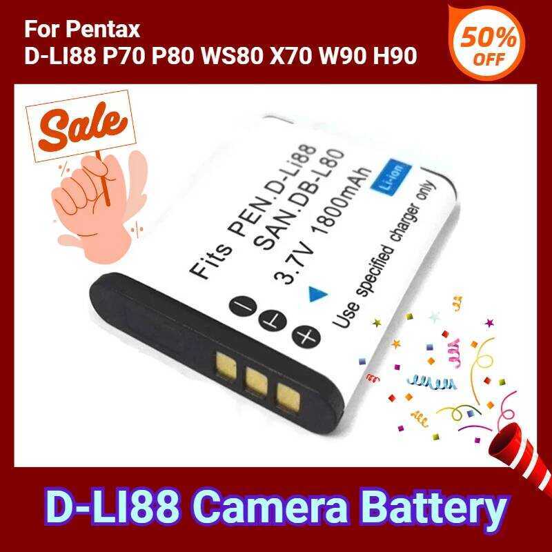 C D-Li88 Camera Battery 3.7V 1800Mah For Pentax D-Li88 P70 P80 Ws80 X70 W0 H0
