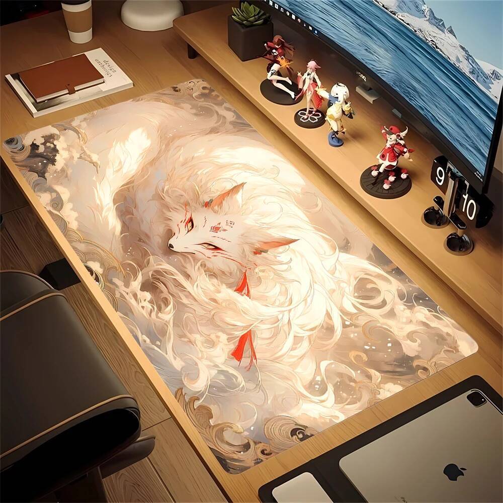 Fox ขนาดใหญ่ Gamer แผ่นรองเมาส์ Gamer คีย์บอร์ด 900x400 สํานักงาน Mousepad ควบคุมโต๊ะคอมพิวเตอร์เดสก์ท็อป Pc ตู้เกมตารางพรม