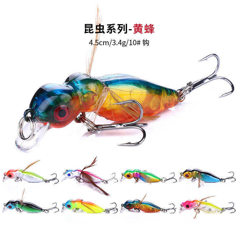 น้ําพื้นผิวรถแทรกเตอร์ Micro-Object Lure พื้นผิวน้ําเหยื่อ 3.4g ลอยปลาสีดําเบสยกปากเหยื่อปลอมเหยื่อต