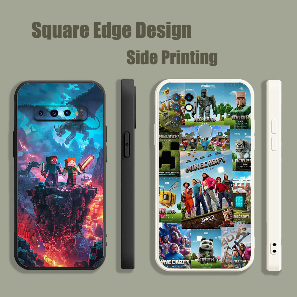 ปลอกสําหรับ OPPO A5 A9 A53 A32 A7X Reno 6 5 Z 2020 5G ภาพยนตร์ Minecraft My World BOX08 เคสโทรศัพท์ข