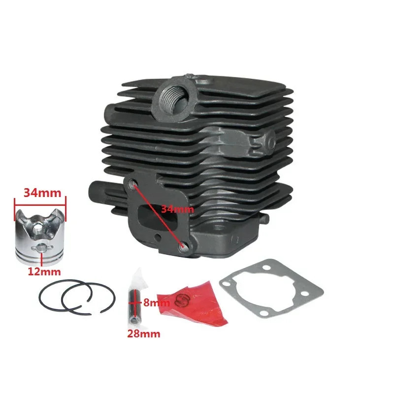 34MM CYLINDER KIT G26 226R FOR HUSQVARNA H226 ZENOAH 2 STROKE 26cc G26N G26LS G26LH POLE SAW SPRAYE